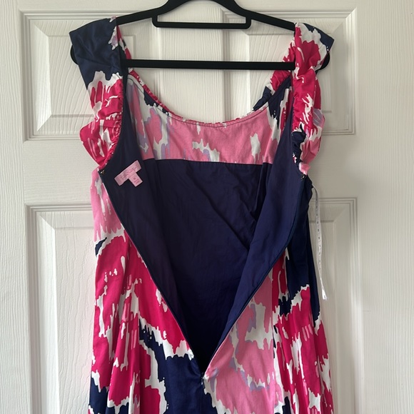 Lilly Pulitzer Dominica dress in Bright Navy Brava print size 10 EUC - Picture 4 of 8